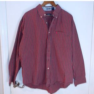 IZOD Striped Button Down Shirt Long Sleeve Collared Casual Mens Size‎ XL /#6136